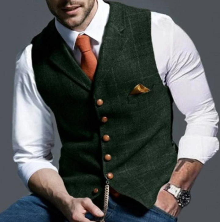 Men's Shawl Collar Button-Front Waistcoat 5