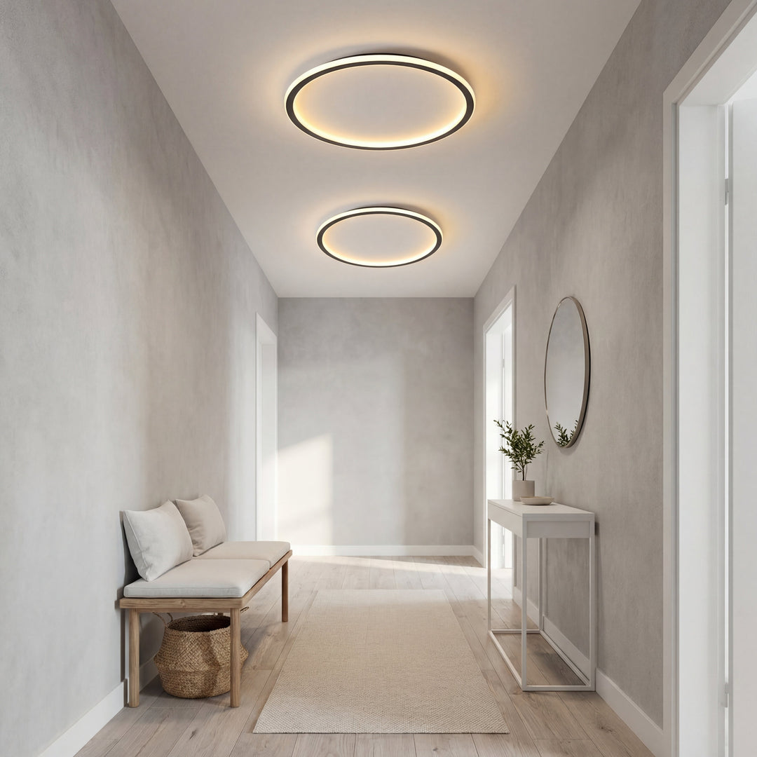 Black Round LED Ceiling Light with Remote Dimmer 6
