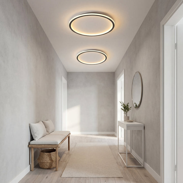 Black Round LED Ceiling Light with Remote Dimmer 6