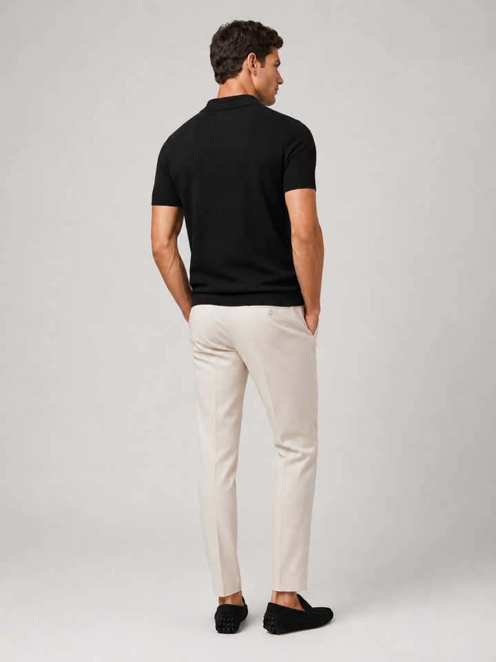 Men's Knit Polo Shirt, Lightweight Breathable Stretch Short Sleeve Summer Polo 9