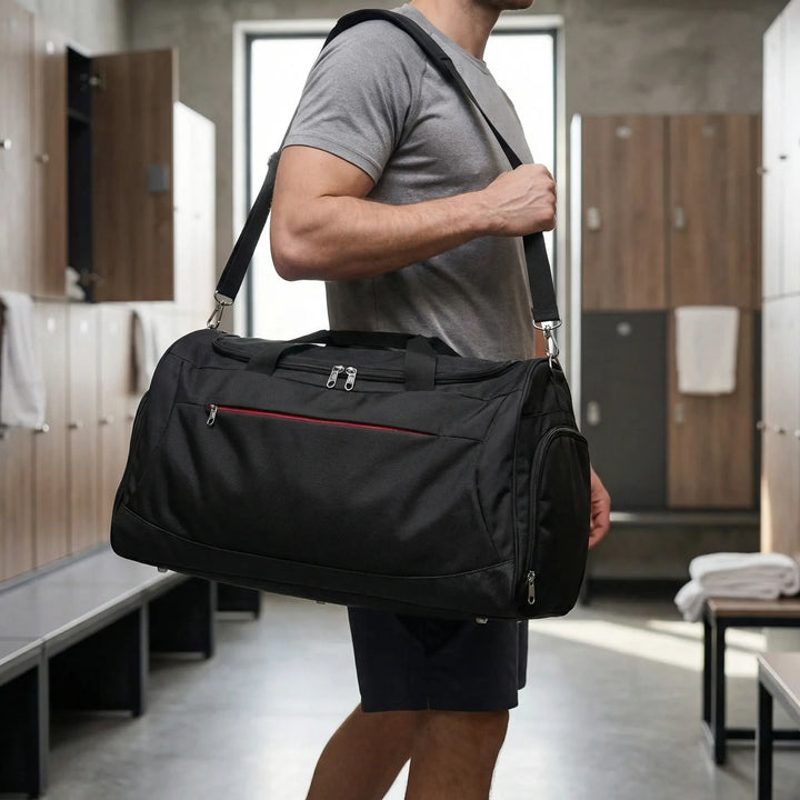 Black Sports Duffel Bag - Volara