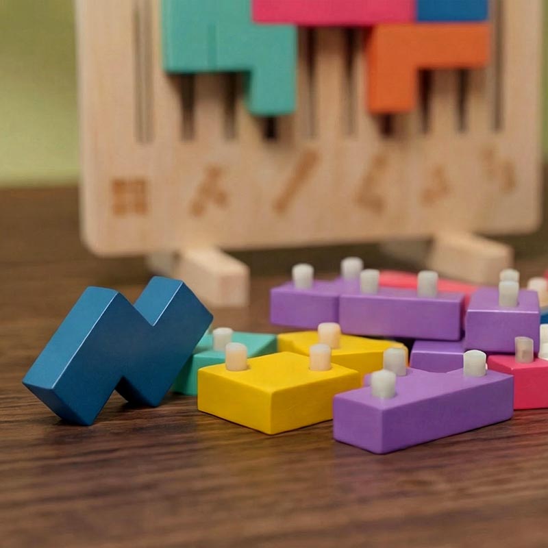 Wooden Tetris Puzzle Game - Brain Teaser That Grows With Your Child 5