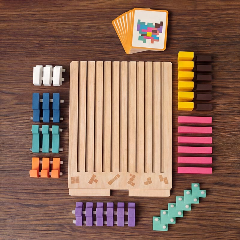 Wooden Tetris Puzzle Game - Brain Teaser That Grows With Your Child 2