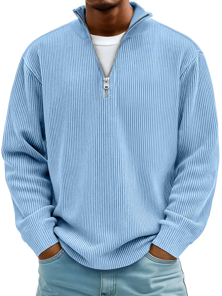 Half-Zip Sweater with Relaxed Fit and Durable Knit 1
