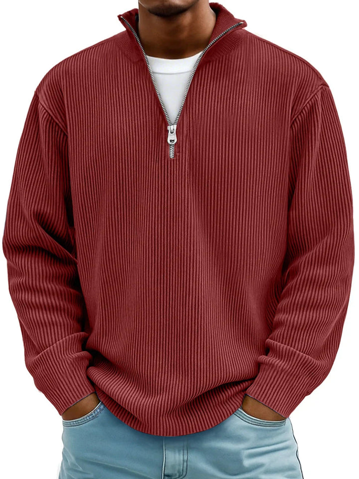 Half-Zip Sweater with Relaxed Fit and Durable Knit 2