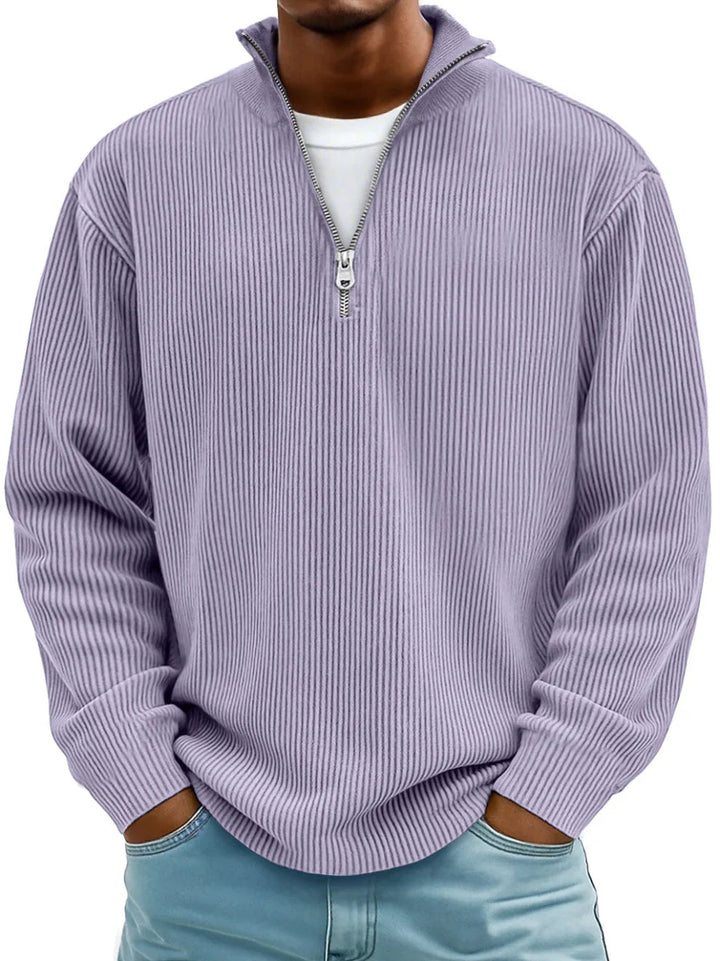 Half-Zip Sweater with Relaxed Fit and Durable Knit 3