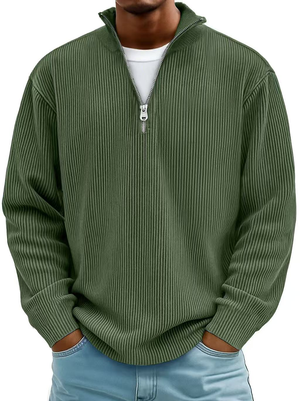 Half-Zip Sweater with Relaxed Fit and Durable Knit 10