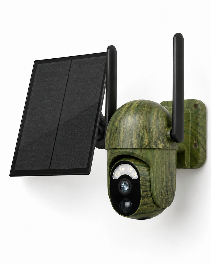 Solar-Powered Wireless Security Camera with 4G LTE or Wi-Fi, 2K, PTZ, Night Vision 1