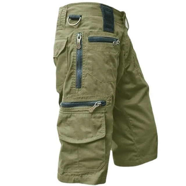 Men's Multi-Pocket Cargo Shorts with Zip Compartments for Outdoor Wear 4