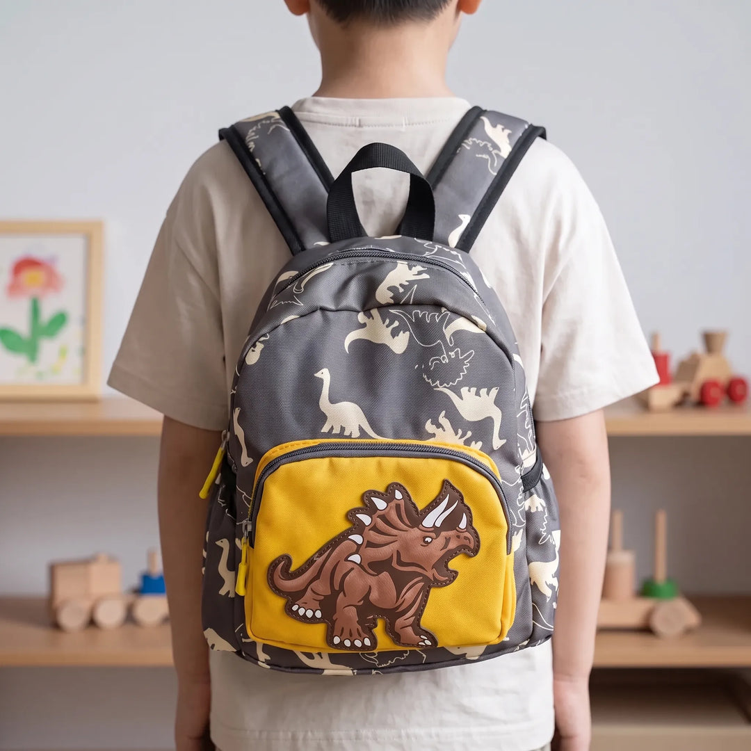 Cartoon Dinosaur Print Kids Backpack - Dinoro