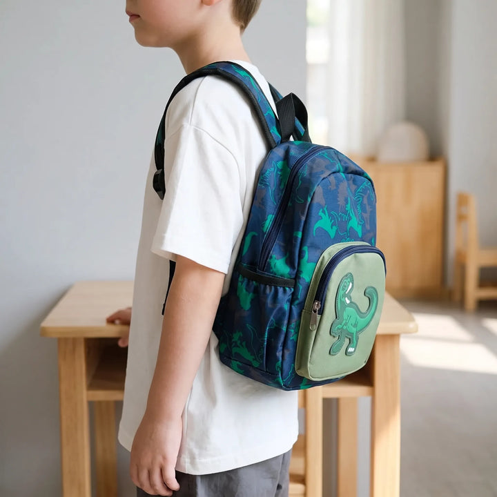 Cartoon Dinosaur Print Kids Backpack - Dinoro