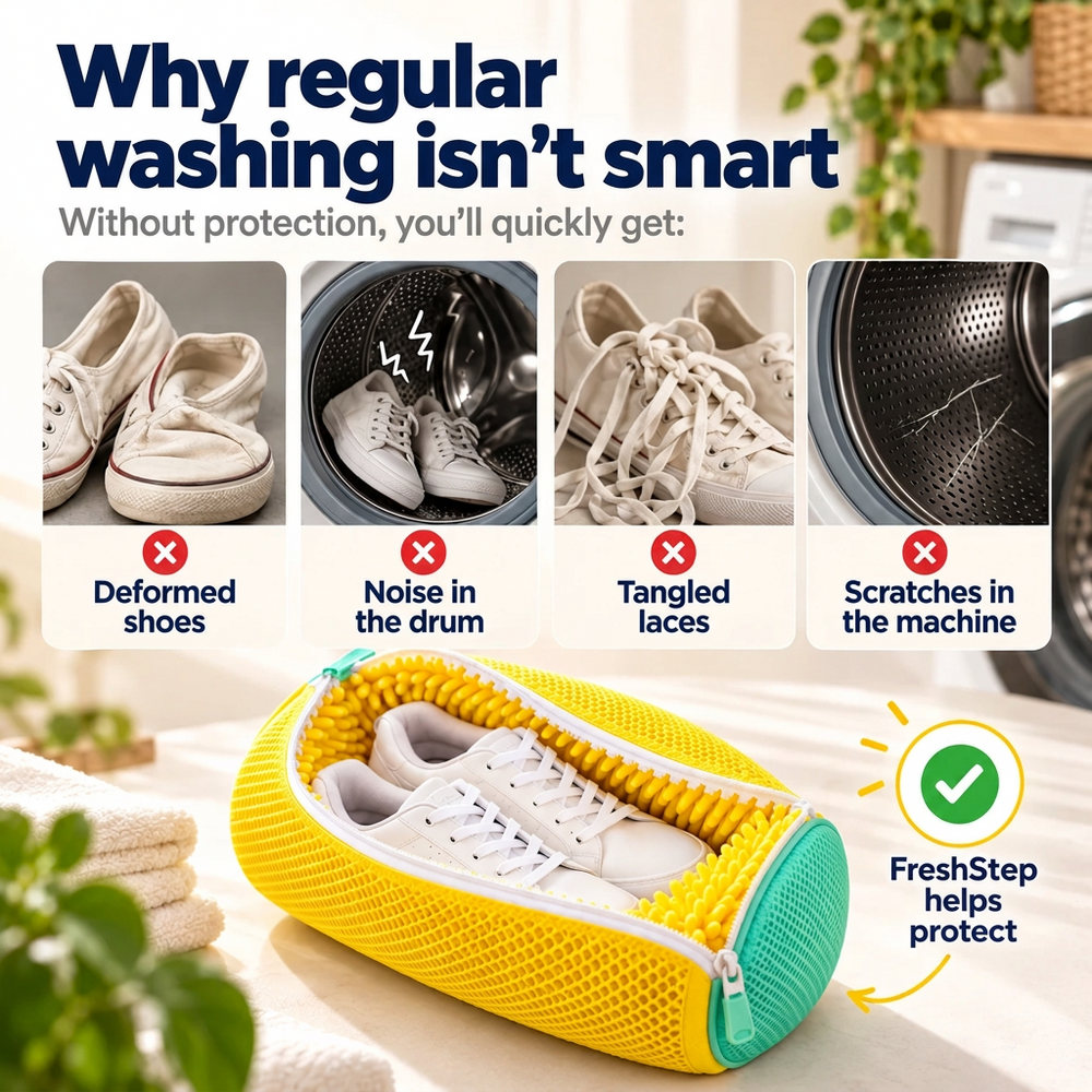 Shoe Washing Bag for the Washing Machine, Protects Sneakers and Reduces Banging 2