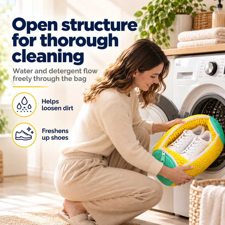 Shoe Washing Bag for the Washing Machine, Protects Sneakers and Reduces Banging 4