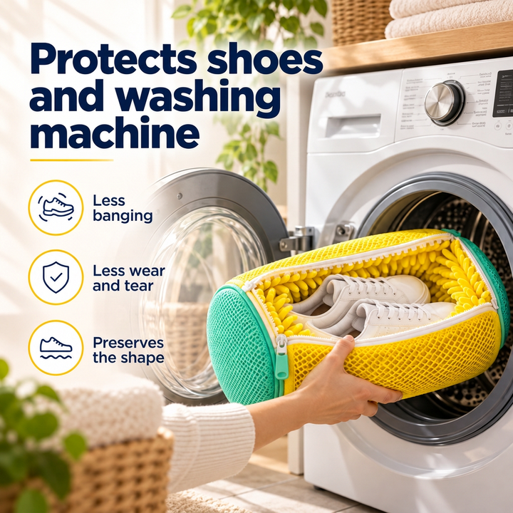 Shoe Washing Bag for the Washing Machine, Protects Sneakers and Reduces Banging 3
