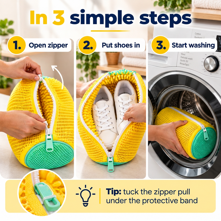 Shoe Washing Bag for the Washing Machine, Protects Sneakers and Reduces Banging 6