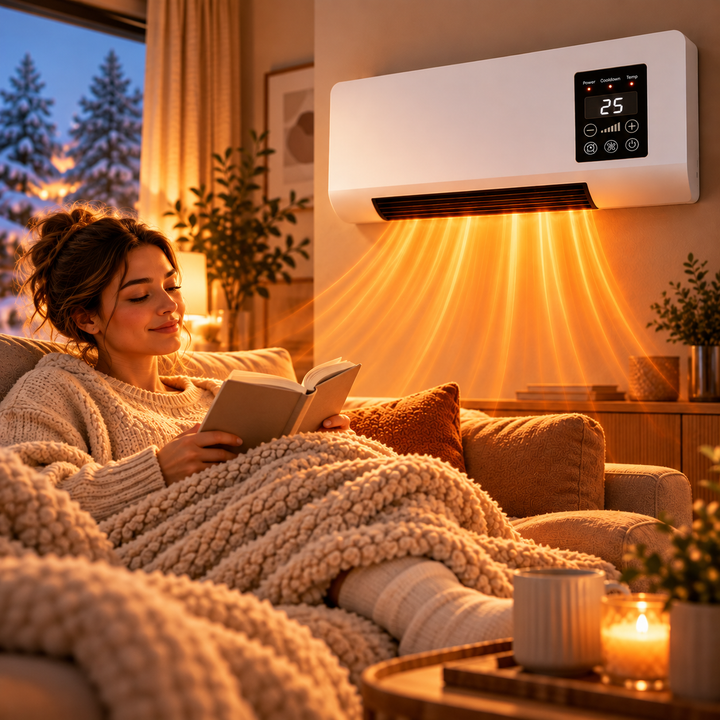 1800W Electric Wall Heater with Adjustable Temperature 16-40°C, Fan Mode, Remote and Timer 6