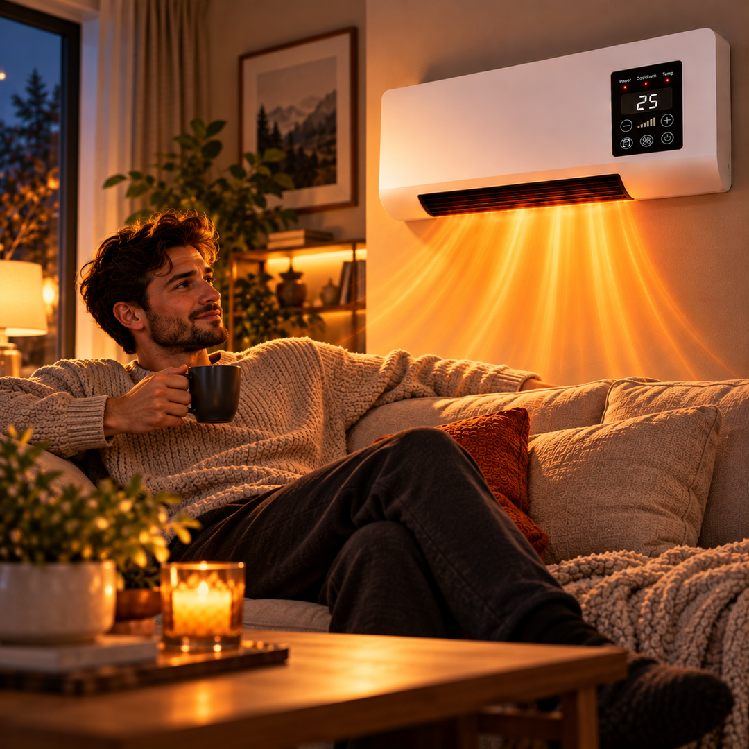 1800W Electric Wall Heater with Adjustable Temperature 16-40°C, Fan Mode, Remote and Timer 3