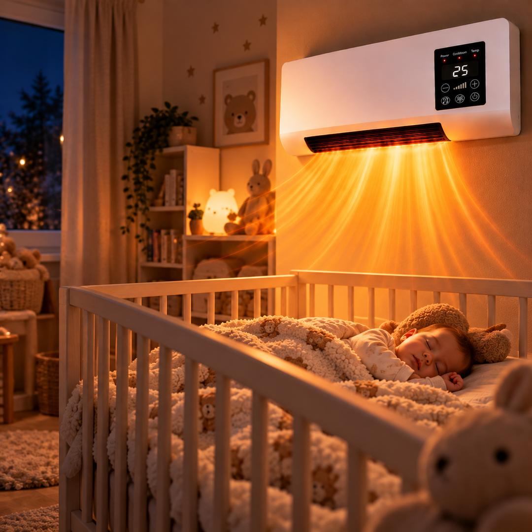 1800W Electric Wall Heater with Adjustable Temperature 16-40°C, Fan Mode, Remote and Timer 4
