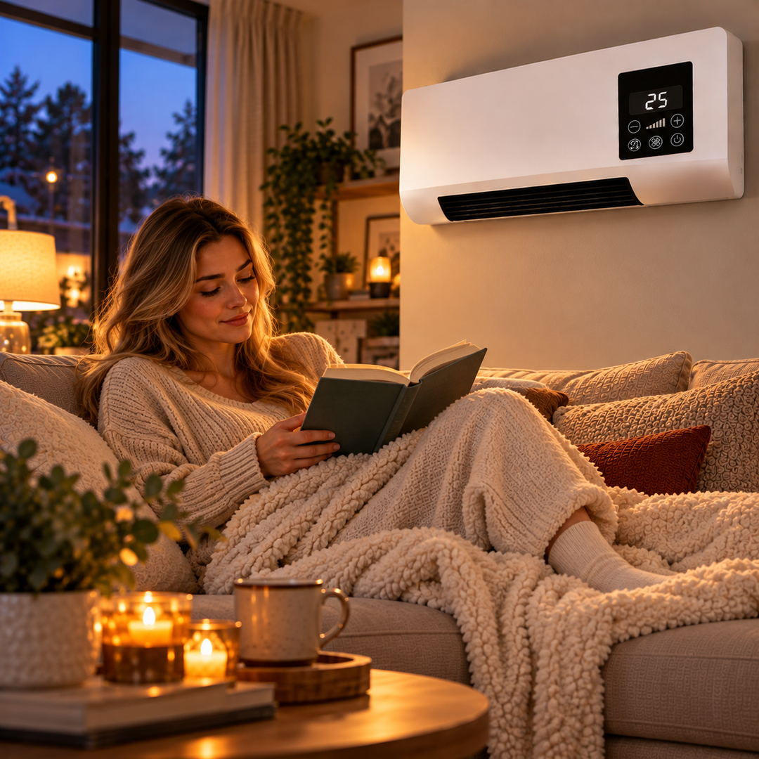 1800W Electric Wall Heater with Adjustable Temperature 16-40°C, Fan Mode, Remote and Timer 2