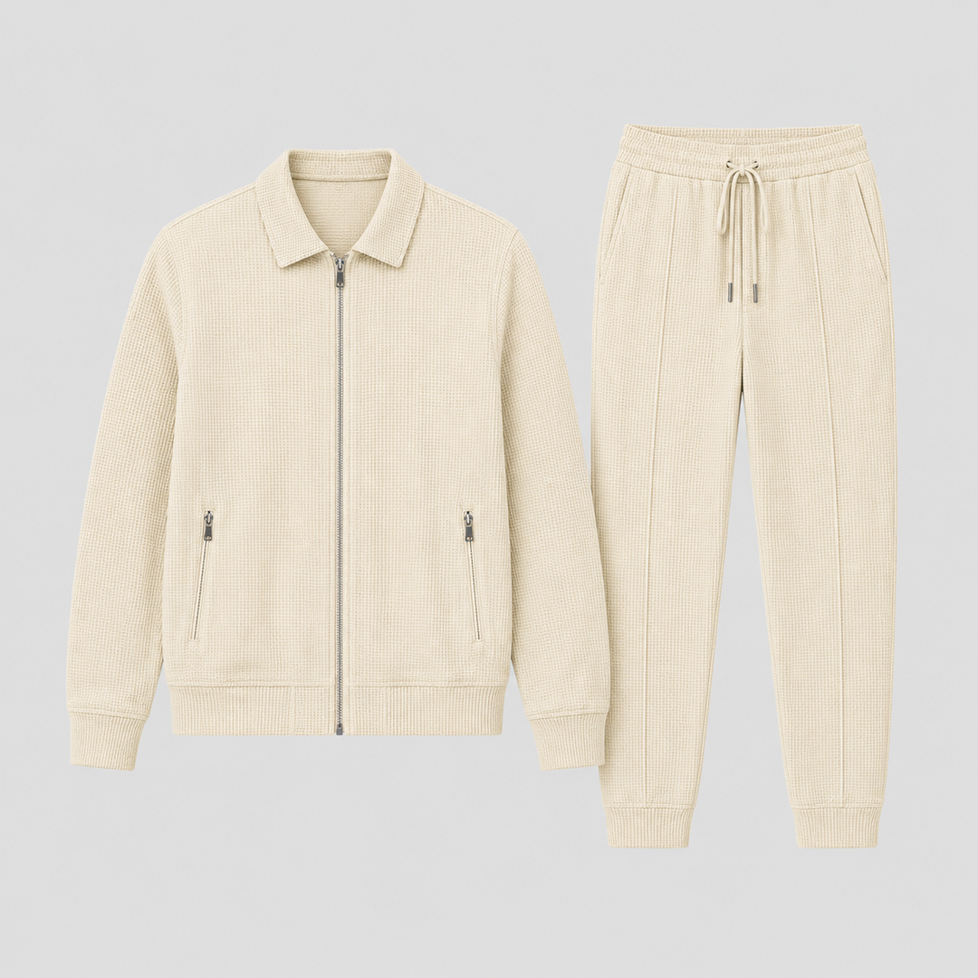 Men's Elegant Two Piece Tracksuit Set with Zip Jacket and Relaxed Pants 6
