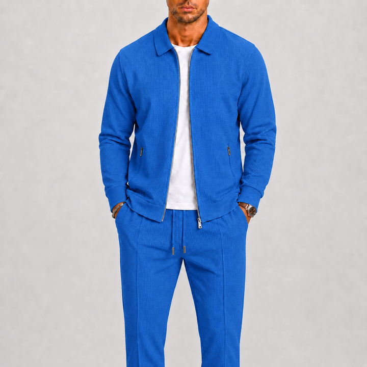 Men's Elegant Two Piece Tracksuit Set with Zip Jacket and Relaxed Pants 5