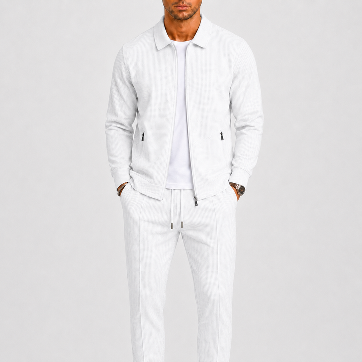 Men's Elegant Two Piece Tracksuit Set with Zip Jacket and Relaxed Pants 2