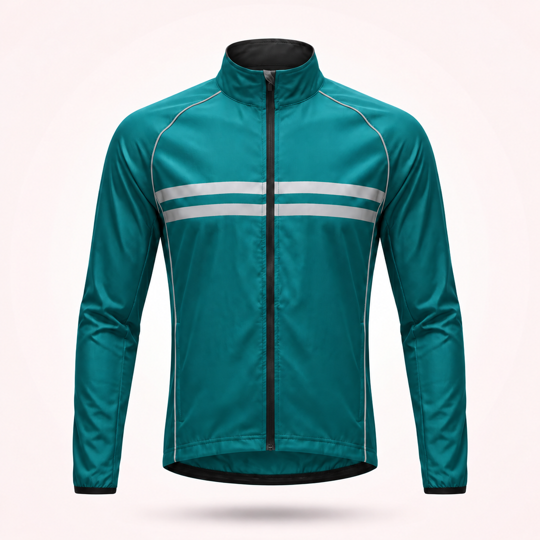 Waterproof Windproof Breathable Cycling Jacket with Underarm Vents and Reflective Stripes 14