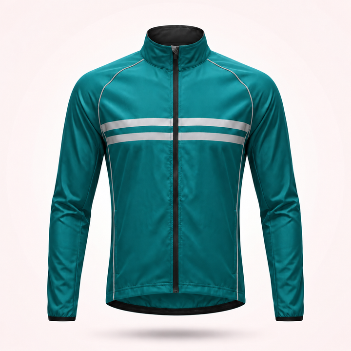 Waterproof Windproof Breathable Cycling Jacket with Underarm Vents and Reflective Stripes 14