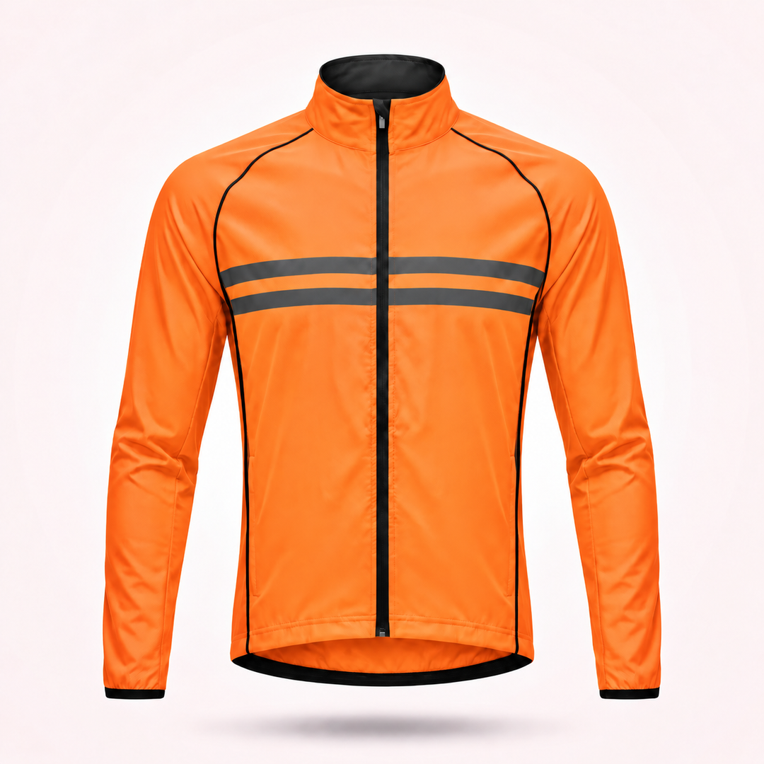 Waterproof Windproof Breathable Cycling Jacket with Underarm Vents and Reflective Stripes 15