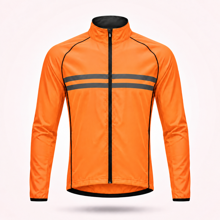 Waterproof Windproof Breathable Cycling Jacket with Underarm Vents and Reflective Stripes 15