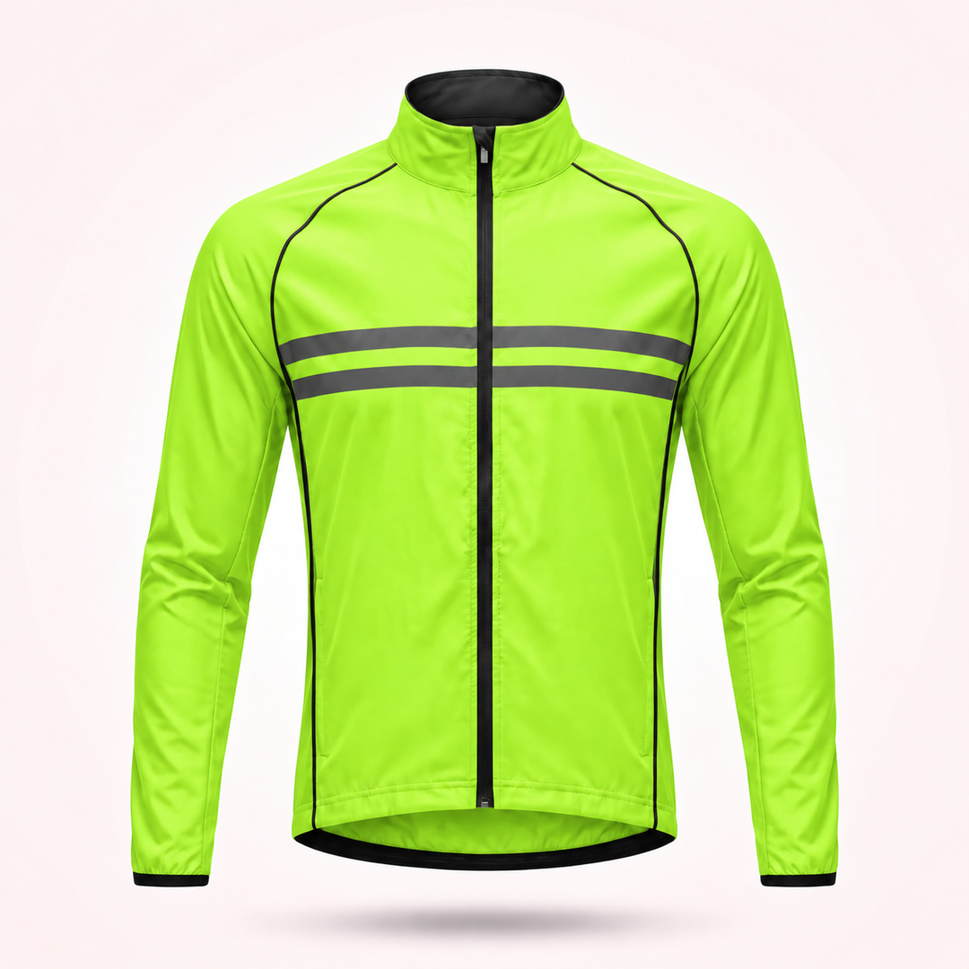 Waterproof Windproof Breathable Cycling Jacket with Underarm Vents and Reflective Stripes 16