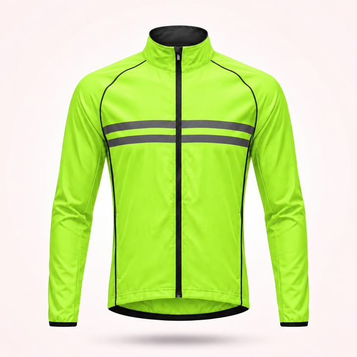 Waterproof Windproof Breathable Cycling Jacket with Underarm Vents and Reflective Stripes 16