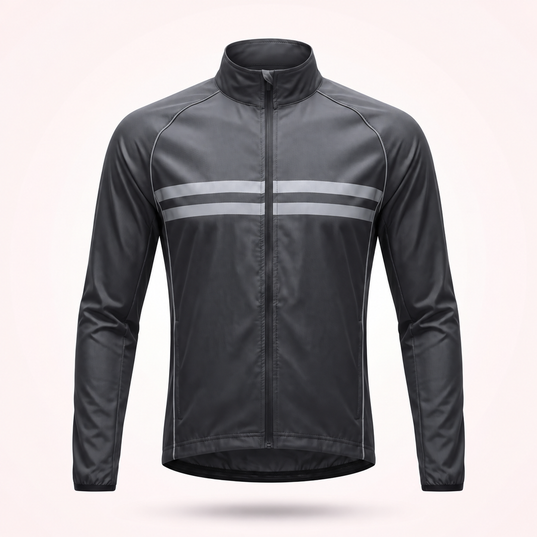 Waterproof Windproof Breathable Cycling Jacket with Underarm Vents and Reflective Stripes 1
