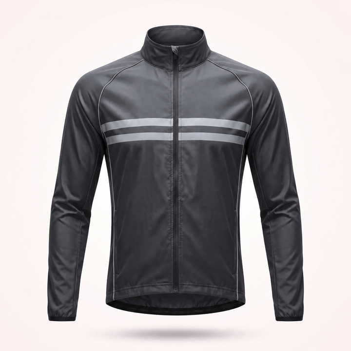 Waterproof Windproof Breathable Cycling Jacket with Underarm Vents and Reflective Stripes 1