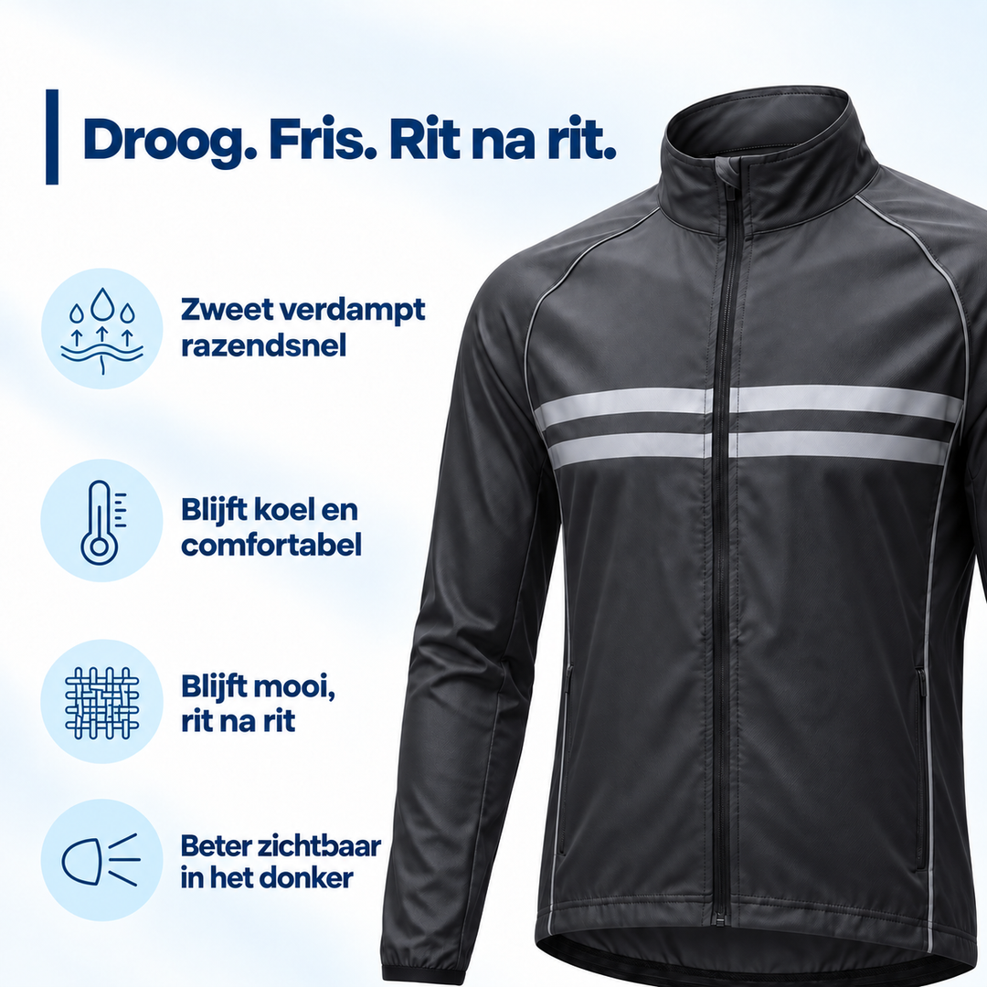 Waterproof Windproof Breathable Cycling Jacket with Underarm Vents and Reflective Stripes 4
