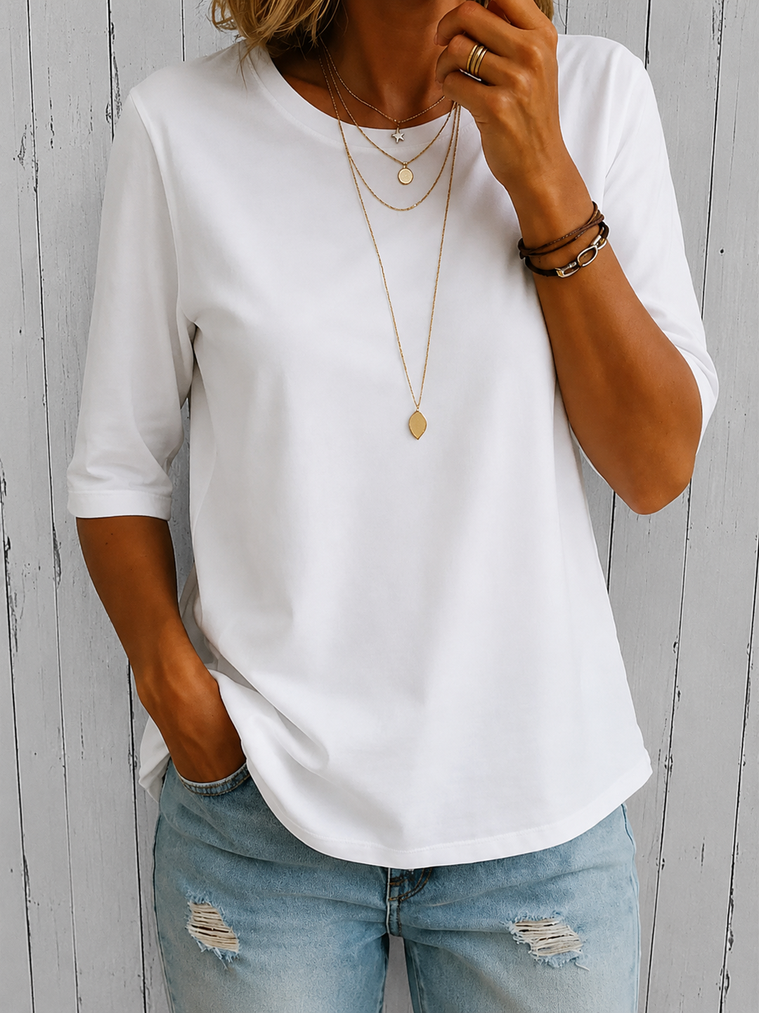 Relaxed Everyday Half-Sleeve Tee for Women 2