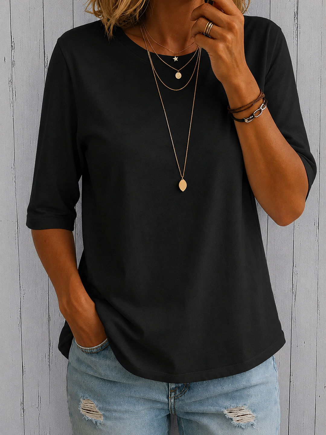 Relaxed Everyday Half-Sleeve Tee for Women 4