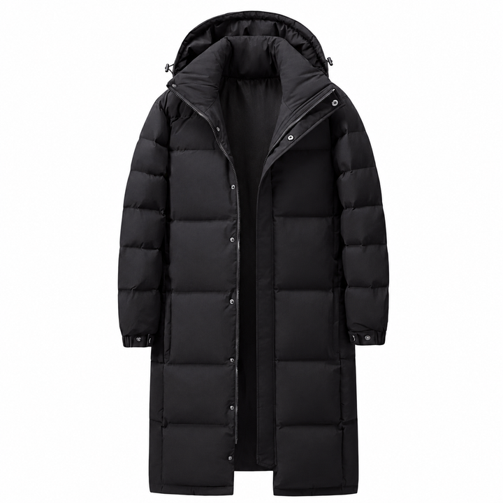 Men's Long Down Coat with 85% White Duck Down, Waterproof and Windproof 1