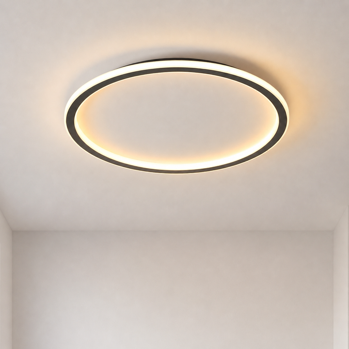 Black Round LED Ceiling Light with Remote Dimmer 1