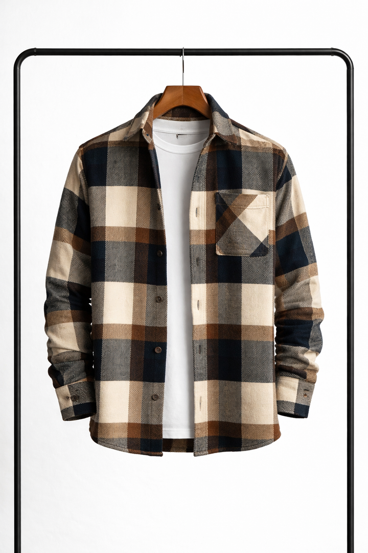 Men's Classic Plaid Overshirt – Warm, Comfortable Layering Shirt Jacket 5