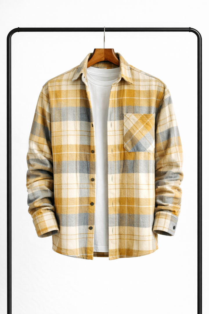 Men's Classic Plaid Overshirt – Warm, Comfortable Layering Shirt Jacket 4