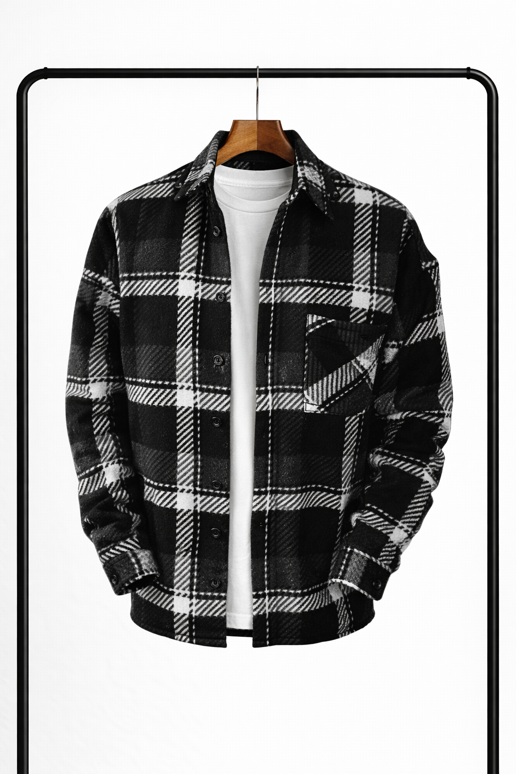 Men's Classic Plaid Overshirt – Warm, Comfortable Layering Shirt Jacket 3