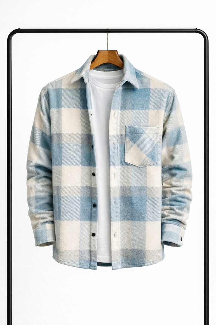 Men's Classic Plaid Overshirt – Warm, Comfortable Layering Shirt Jacket 1
