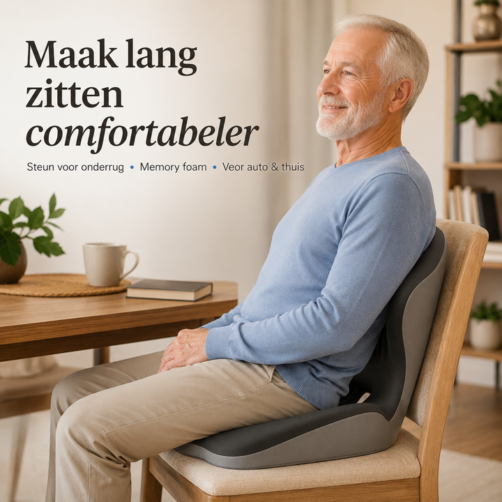 Ergonomic Seat Cushion with Back Support and Memory Foam for Long Sitting 1