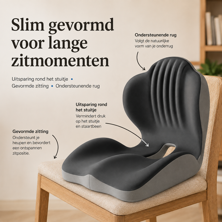 Ergonomic Seat Cushion with Back Support and Memory Foam for Long Sitting 7