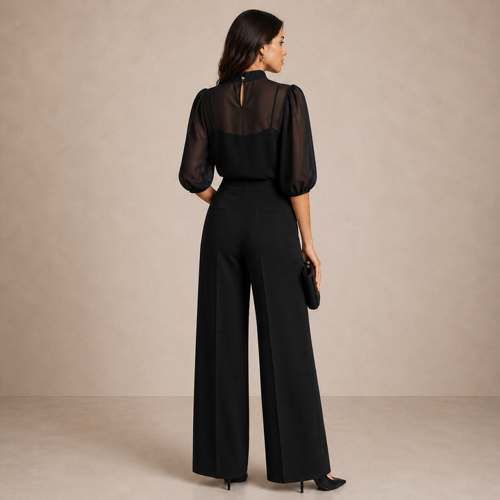 Flowy Three Piece Set with Wide Leg Pants 2