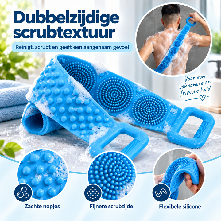Silicone Back Scrubber with Two Handles for Back, Shoulders and Legs 7