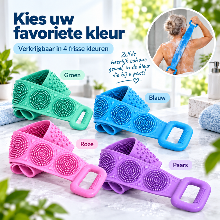 Silicone Back Scrubber with Two Handles for Back, Shoulders and Legs 8