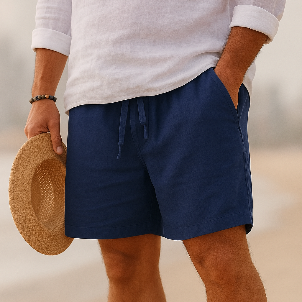 Lorenzo Men's Cotton-Linen Shorts – Lightweight & Breathable 13