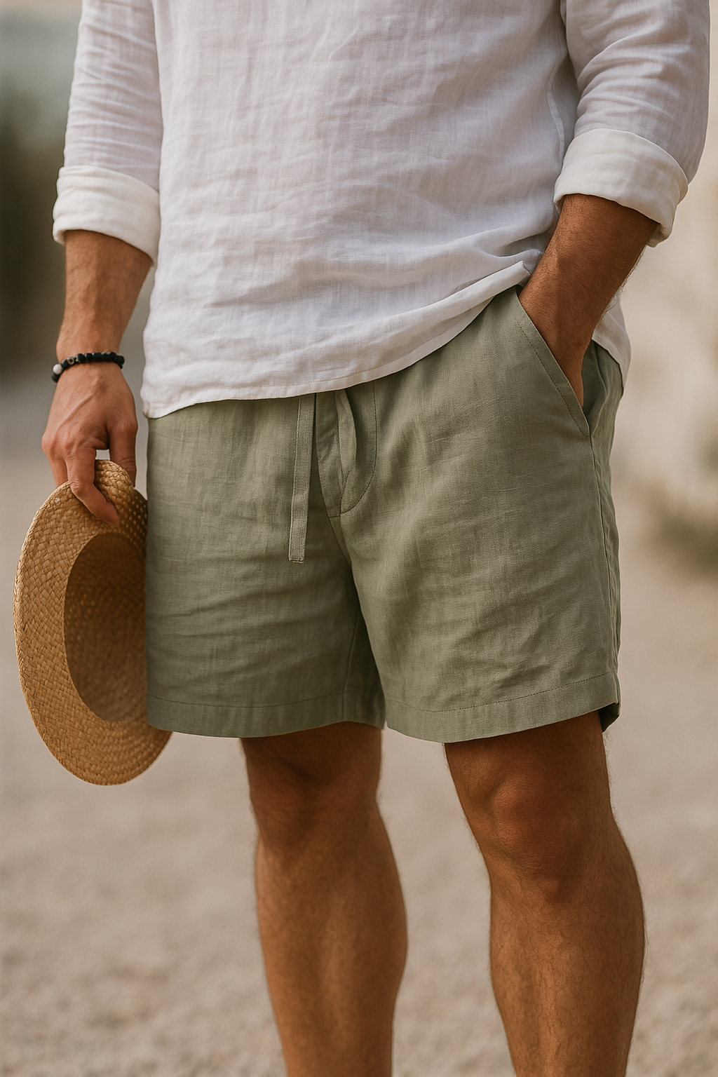 Lorenzo Men's Cotton-Linen Shorts – Lightweight & Breathable 12